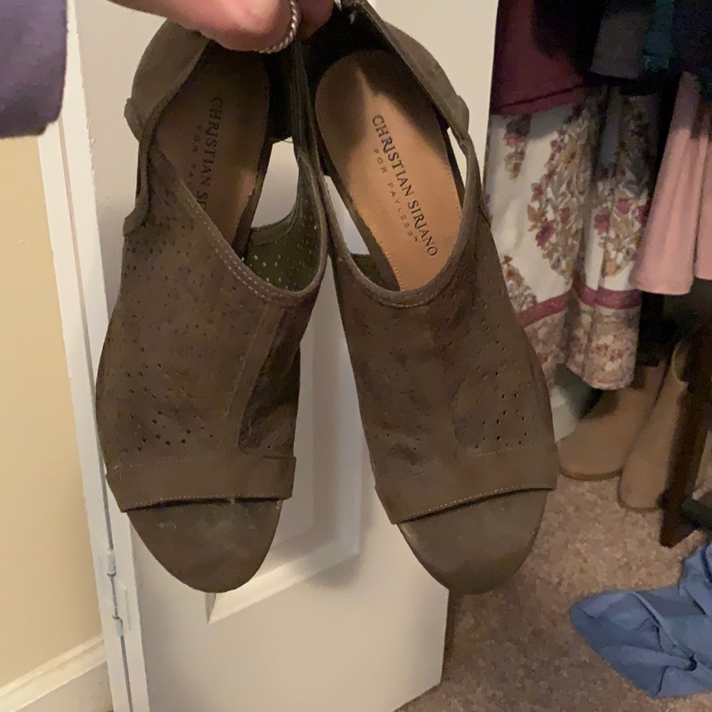 Army Green Suede Heels